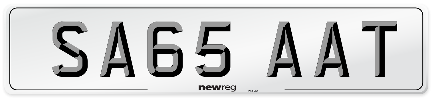 SA65 AAT Number Plate from New Reg